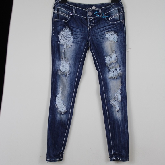 almost famous distressed jeans